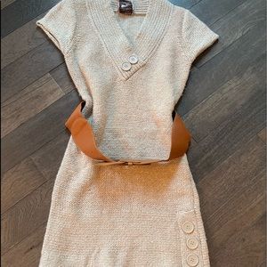 Pink Rose Sweaterdress with Belt